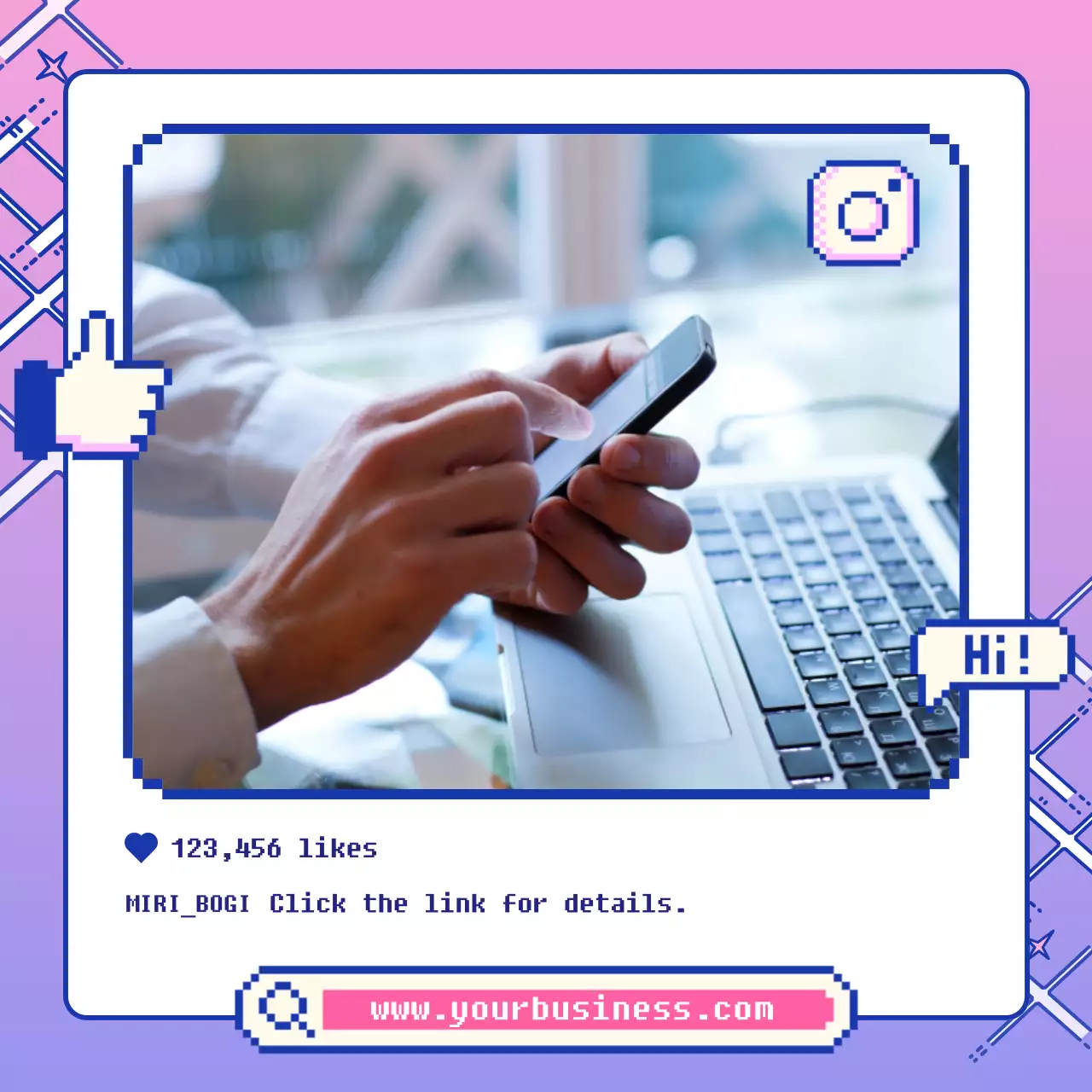 Pink Retro Digital Promotion Instagram Carousel