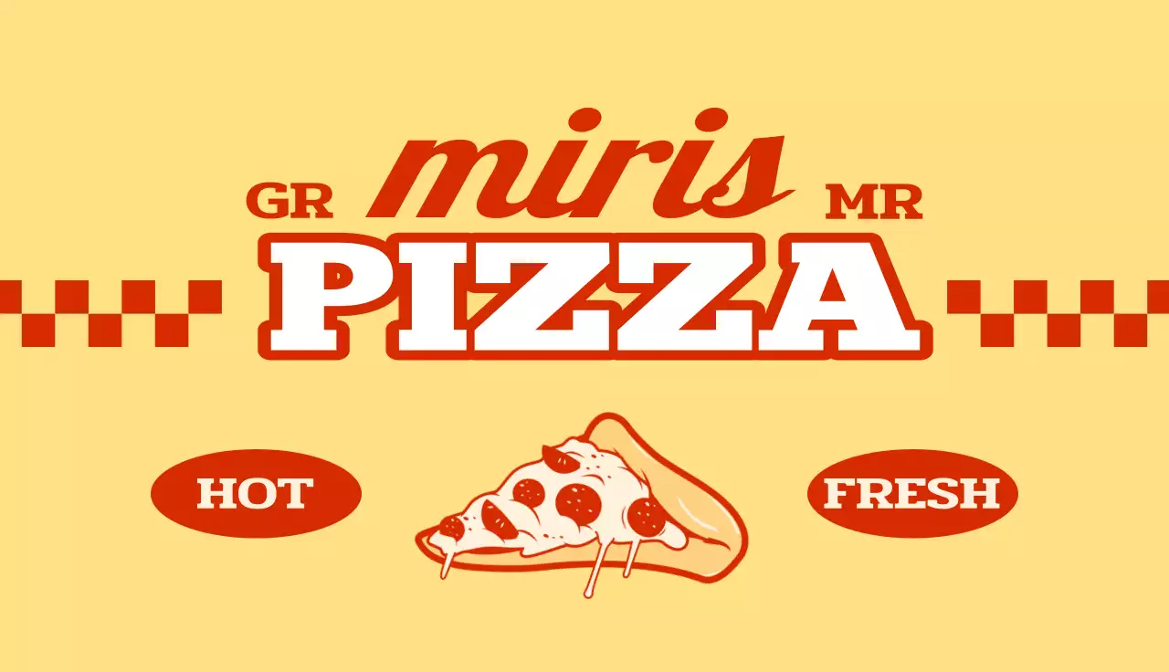 Undian acara untuk kedai pizza yang terinspirasi gaya retro