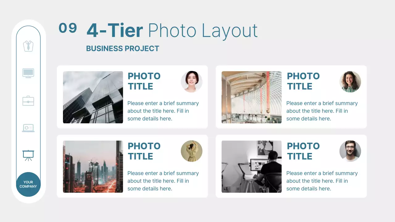 파랑과 흰색의 모던한 비즈니스 발표자료