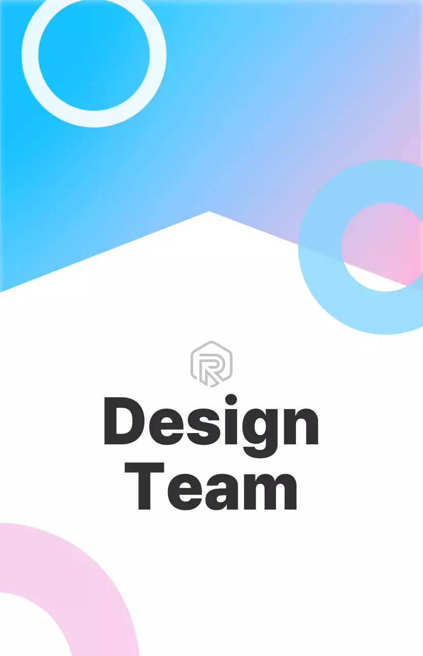 白、カラーコンビネーションのすっきりした感じのデザインチーム部門紹介サイン