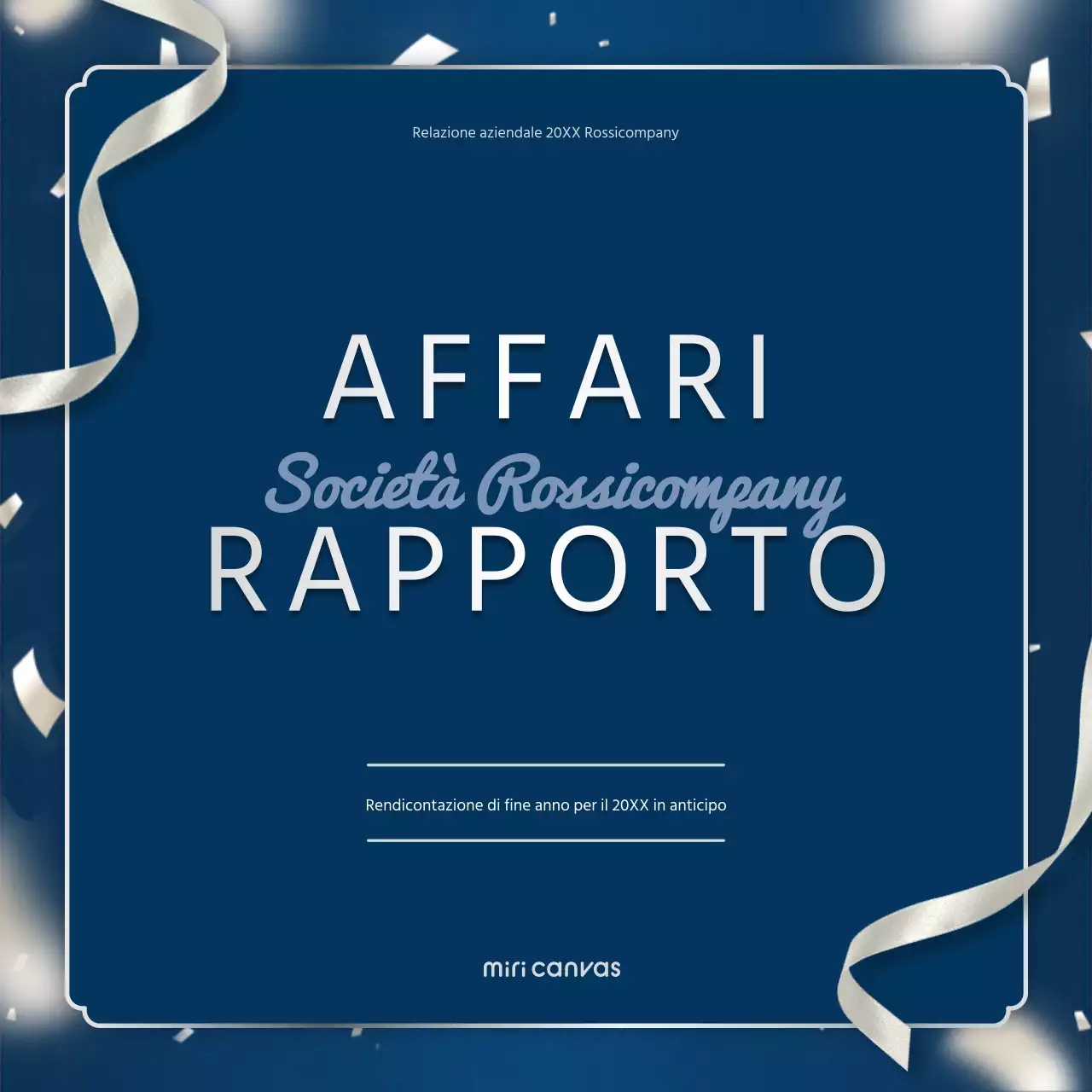 Una lussuosa cartolina di fine anno in blu marino e argento