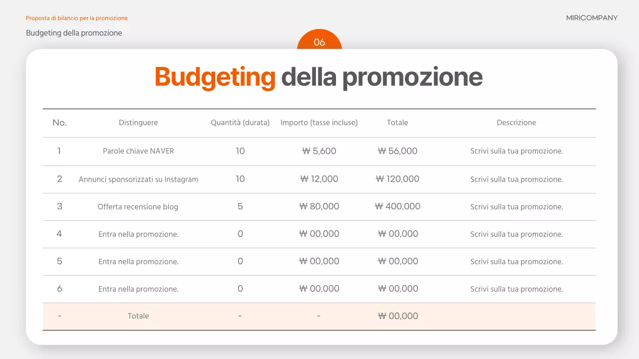 Una brochure promozionale di tendenza in arancione e grigio