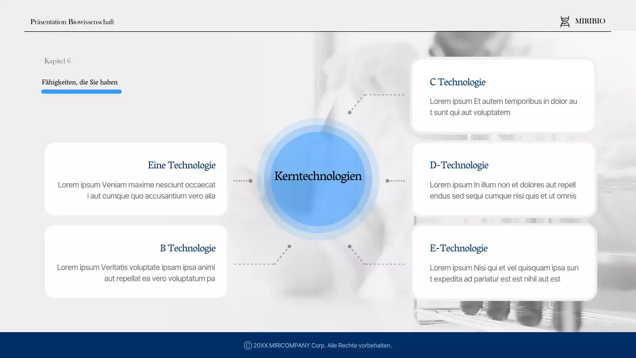 Modernes Gesundheits- und Pharmaunternehmensprofil in Marine und Blau