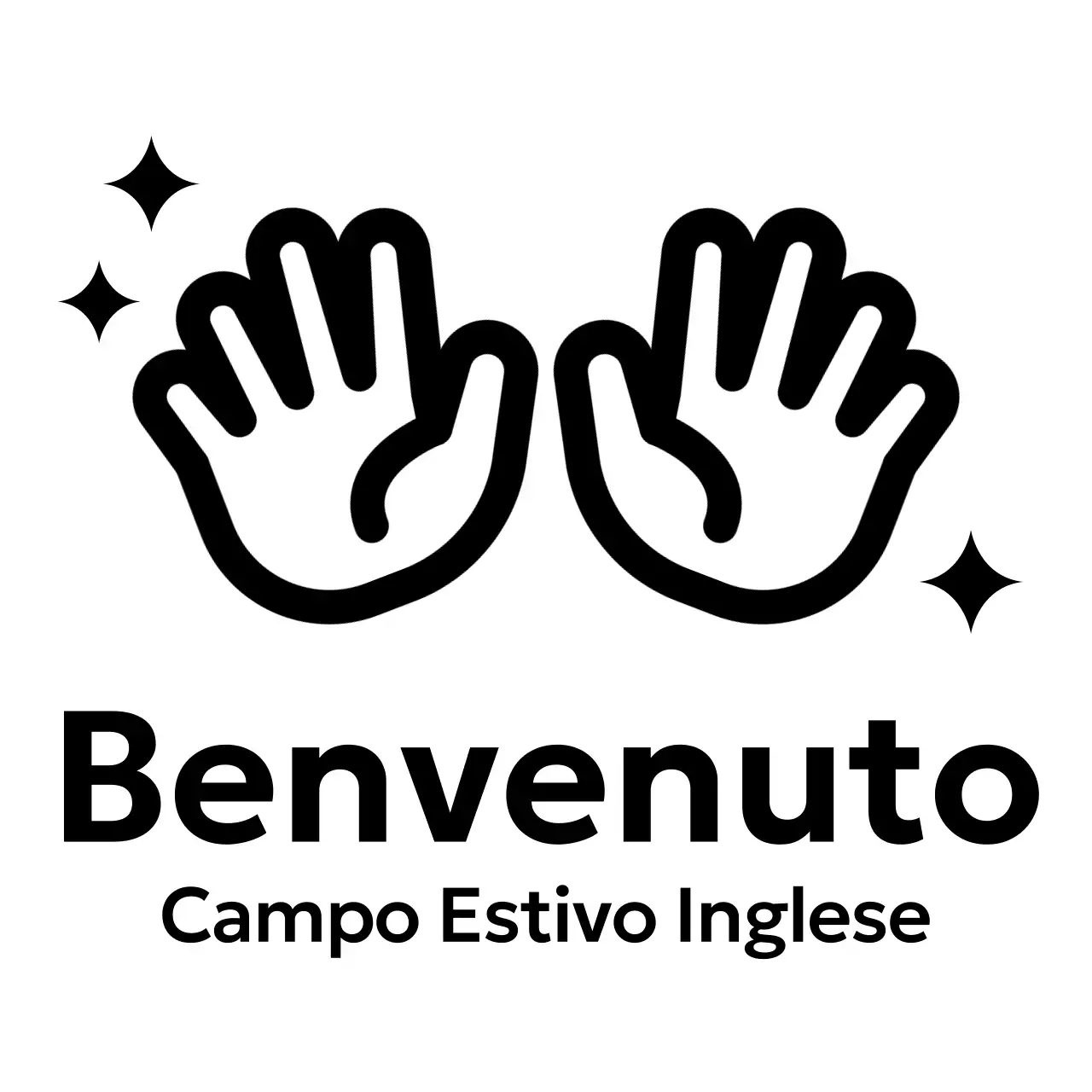 Design promozionale del campo inglese con icona della mano