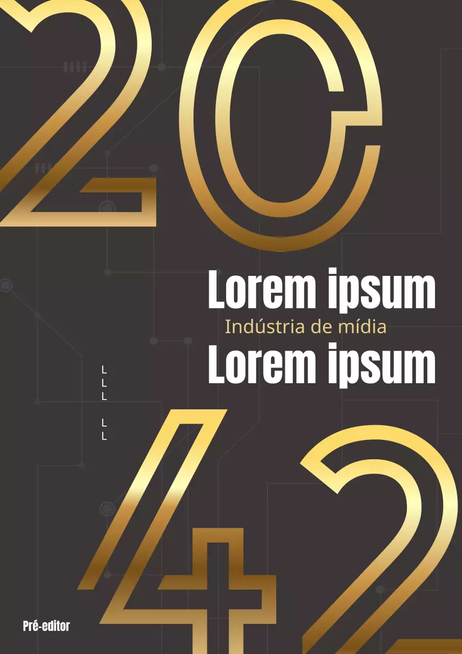 Capa de livro moderna com tendência mediática em cinzento e dourado