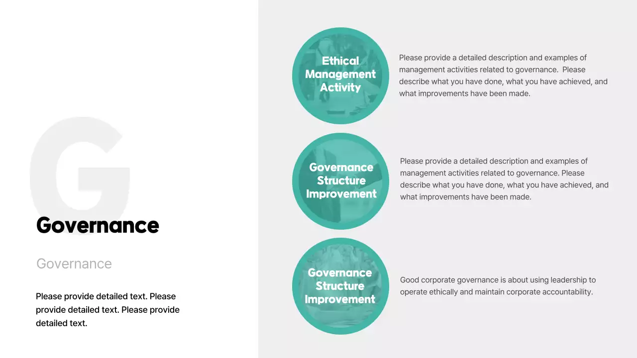 Basic feel with mint accent color ESG reports