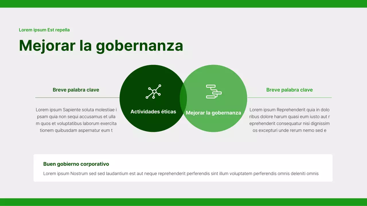 Un sencillo informe de responsabilidad social corporativa en verde y gris