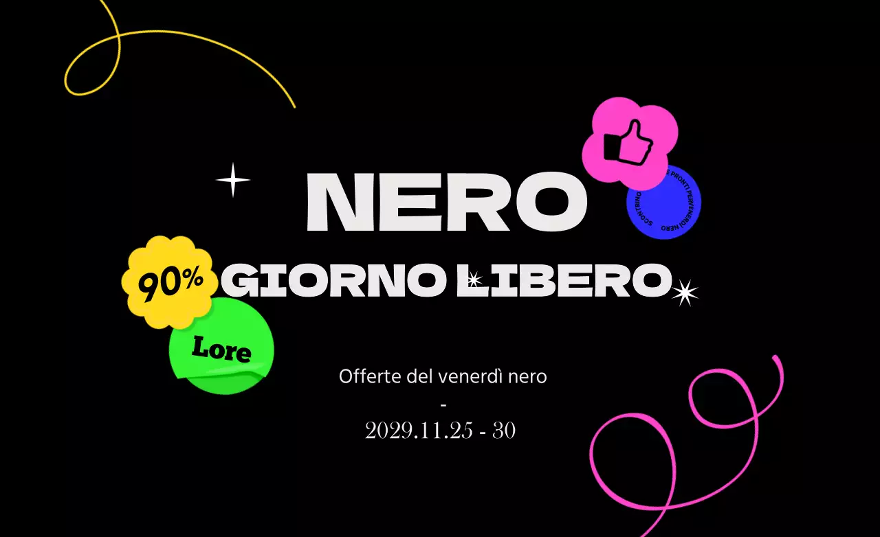 Super offerte del Black Friday in bianco e nero