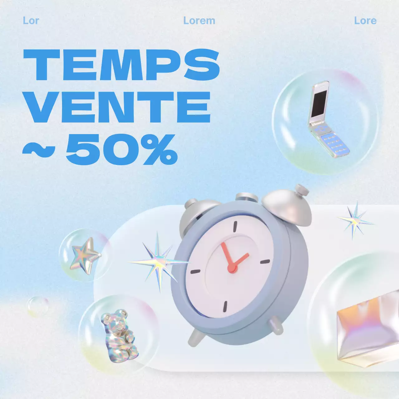 Annonces du vendredi noir en bleu clair, dans l'air du temps