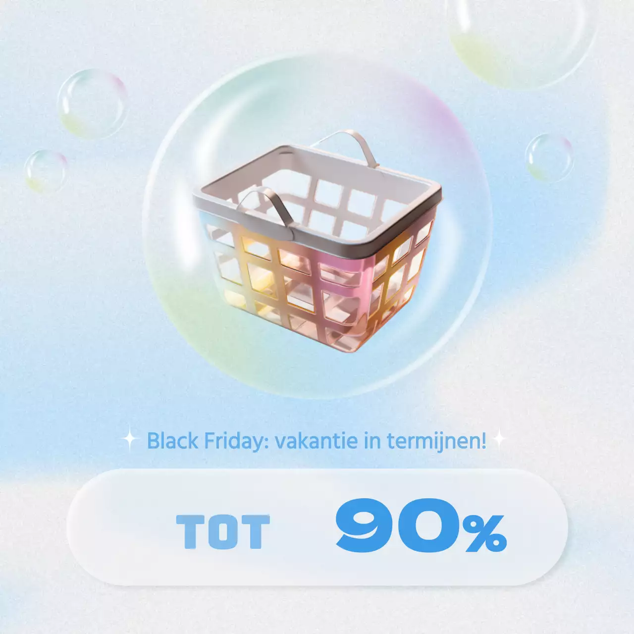 Black Friday-aankondigingen met een lichtblauwe, trendy uitstraling