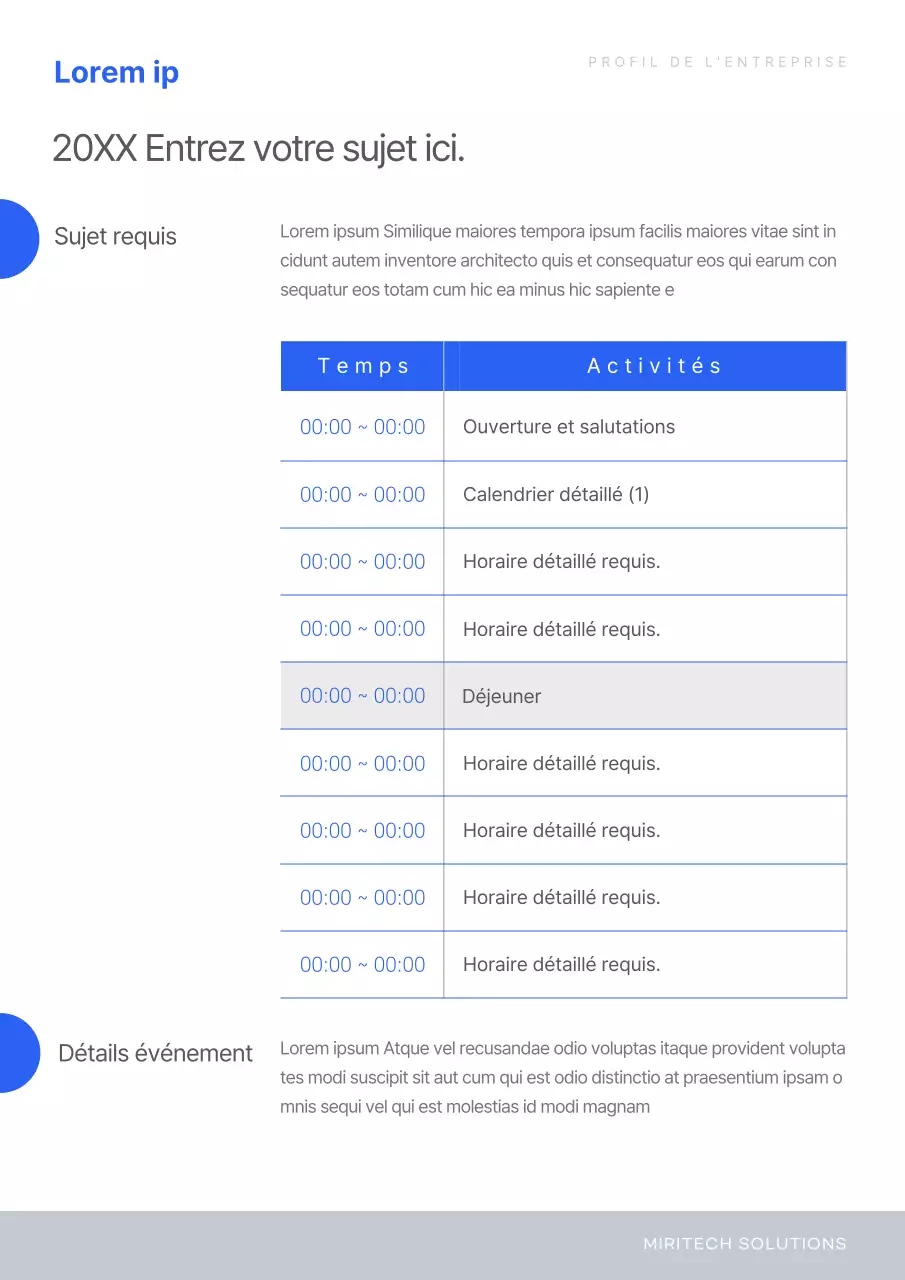 Lettre d'entreprise moderne en bleu et noir