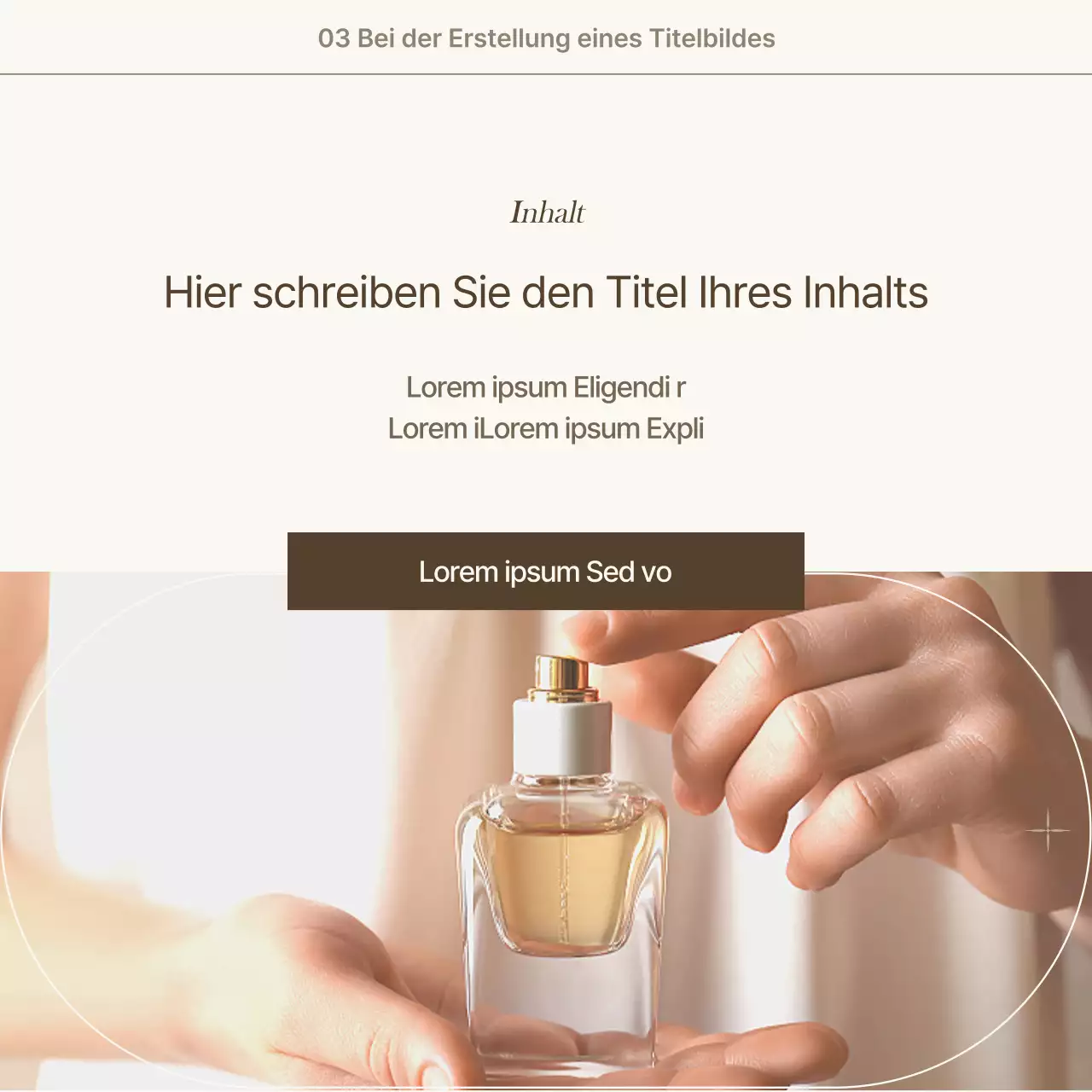 Ein beiger, minimalistischer, emotionaler Markenposten