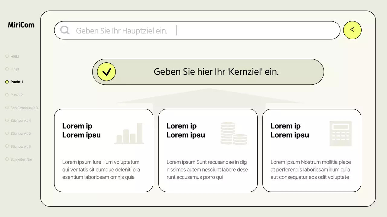 Ein einfacher Geschäftsbericht in Khaki und Neon