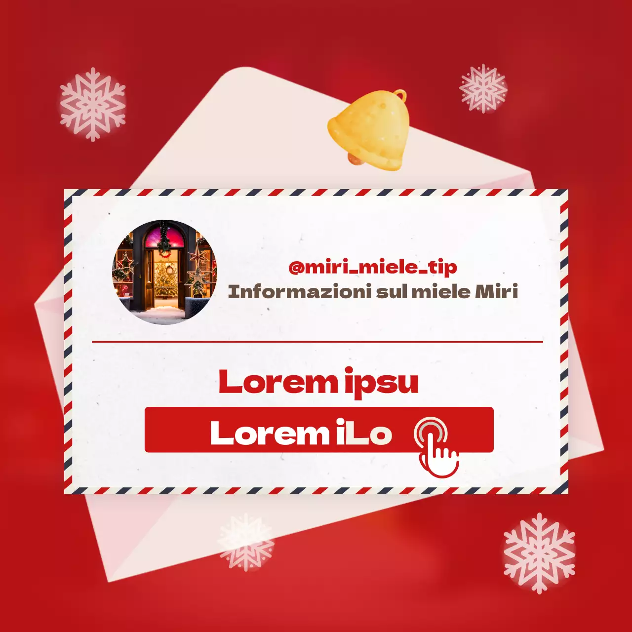 Rosso e giallo per un annuncio di marketing virale invernale in stile accogliente