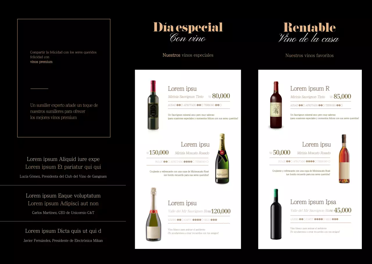 Presentamos nuestro sofisticado estuche de vino negro y dorado para restaurante