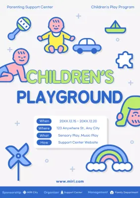 Blue Simple Children's Event Promotion Poster