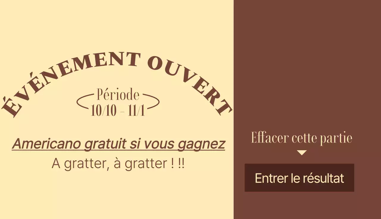 Ouvrez un café à l'ambiance vintage classiqueÉvénementsLoterie