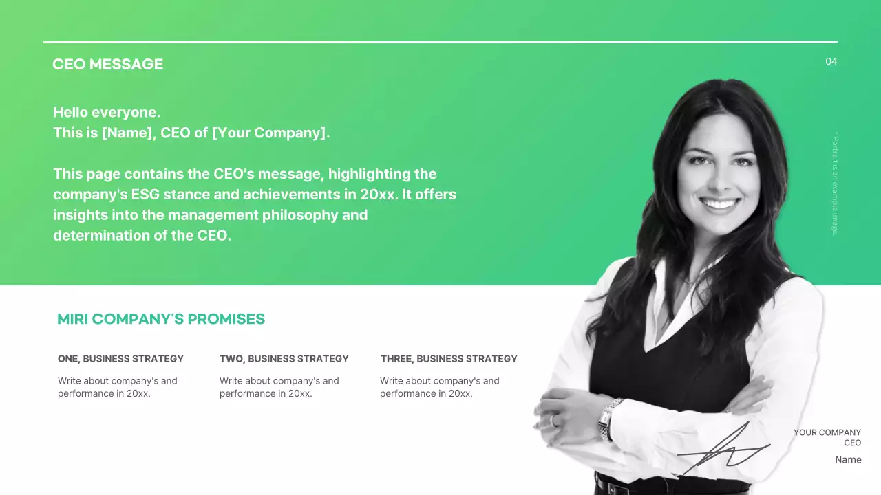 Green Modern 지속 가능성 보고서 문서 프레젠테이션