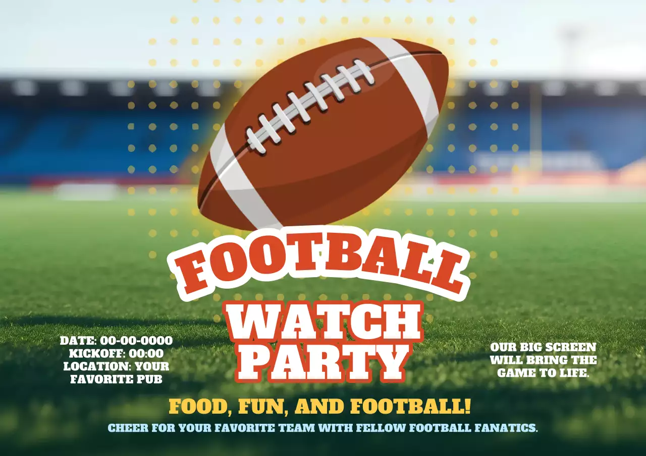 Brown Retro Football Promotion Poster