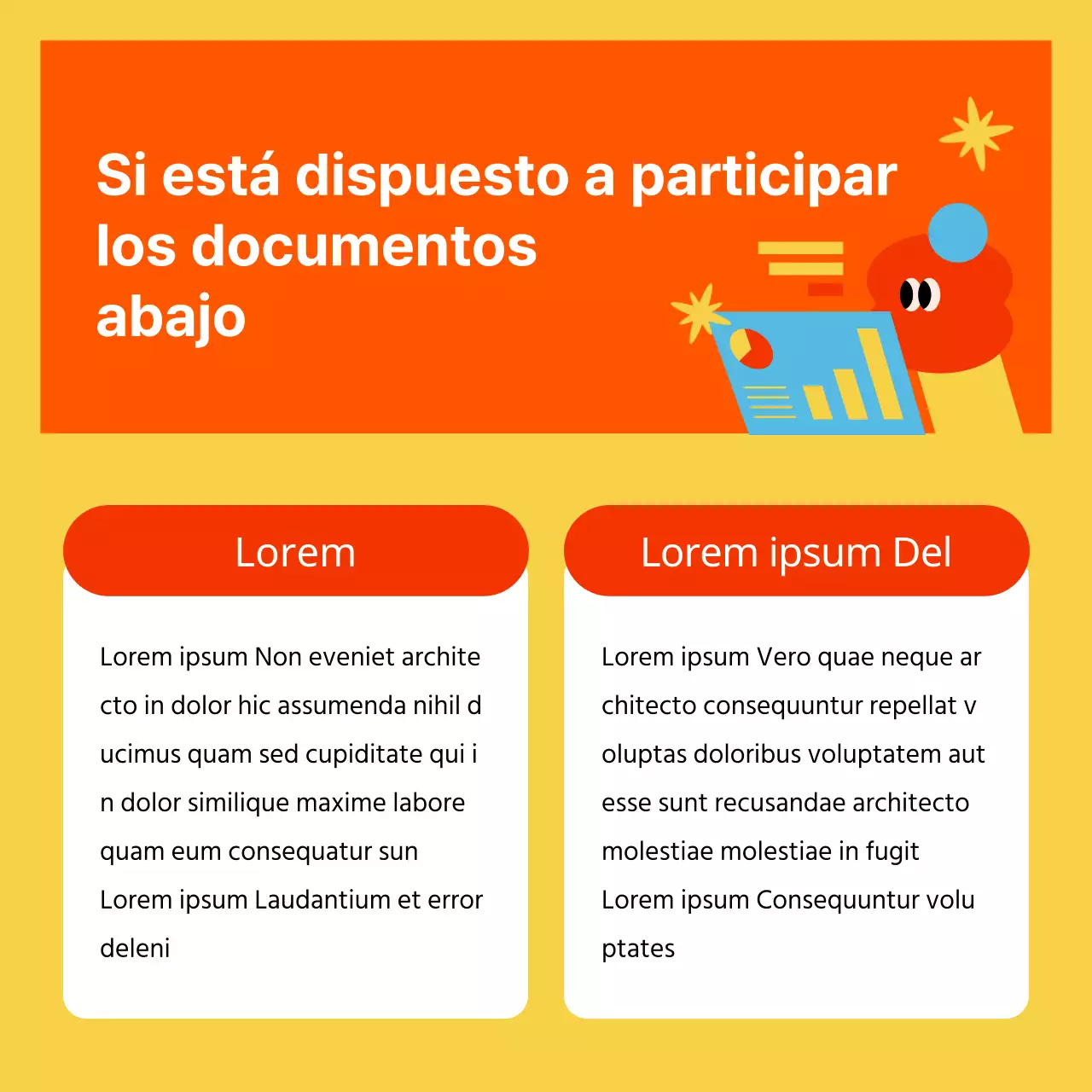 Promover la contratación de empresas de color amarillo y rojo kitsch