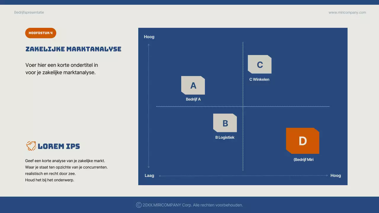 Een eenvoudig ondernemingsplan voor het nieuwe jaar in blauw en oranje