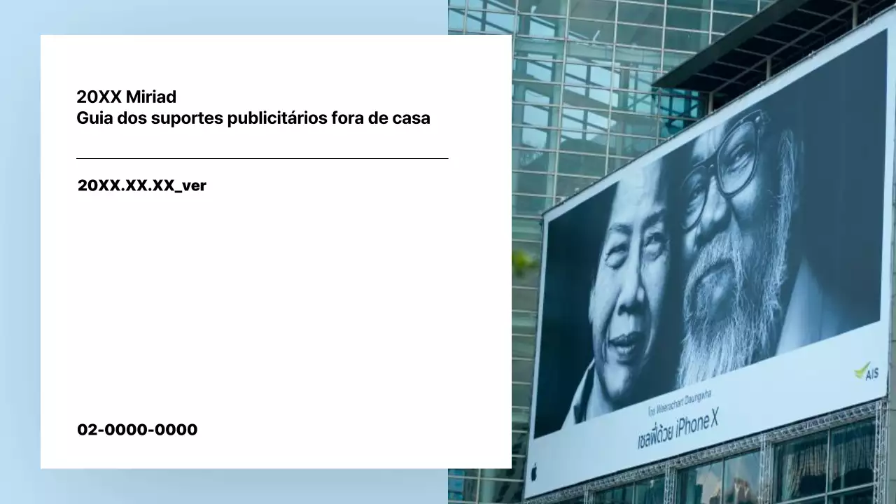 Proposta de um suporte publicitário moderno em azul claro