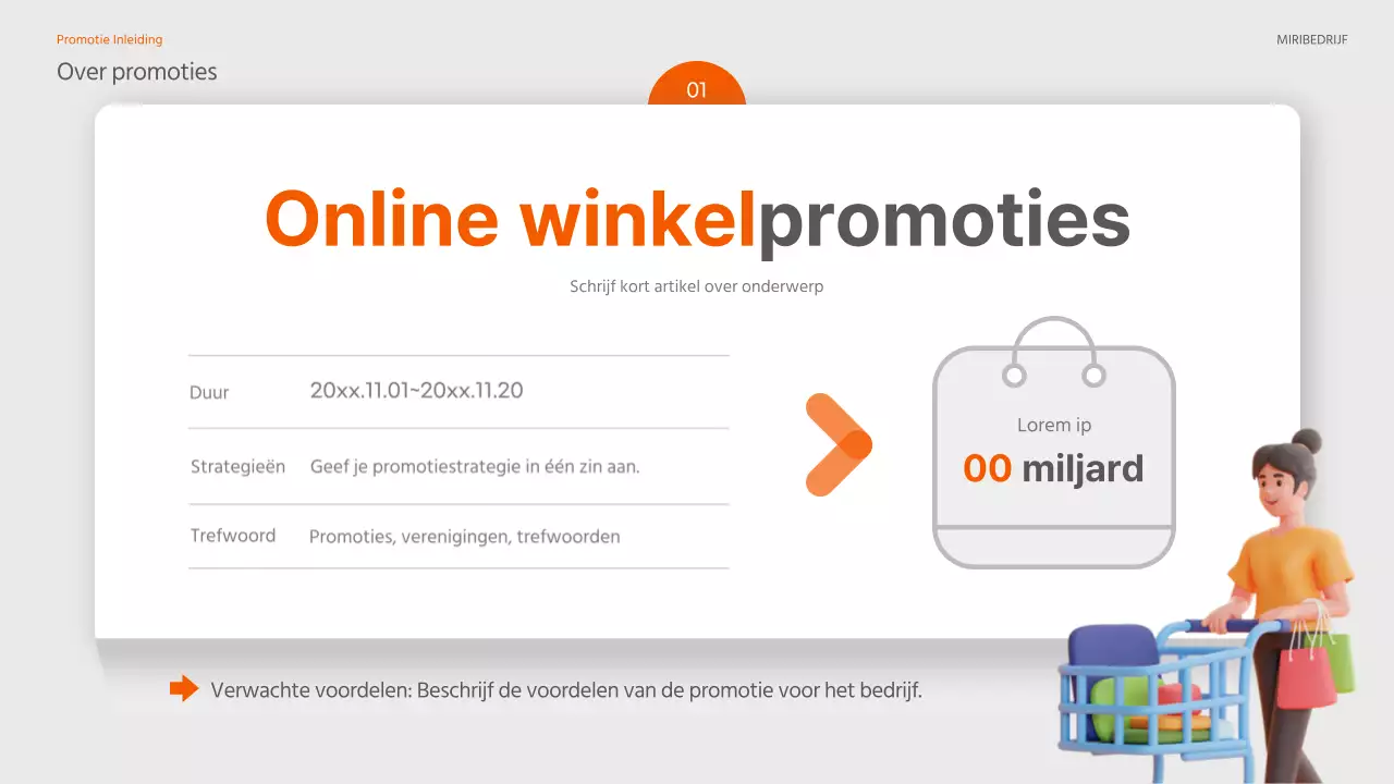 Een trendy promotiefolder in oranje en grijs