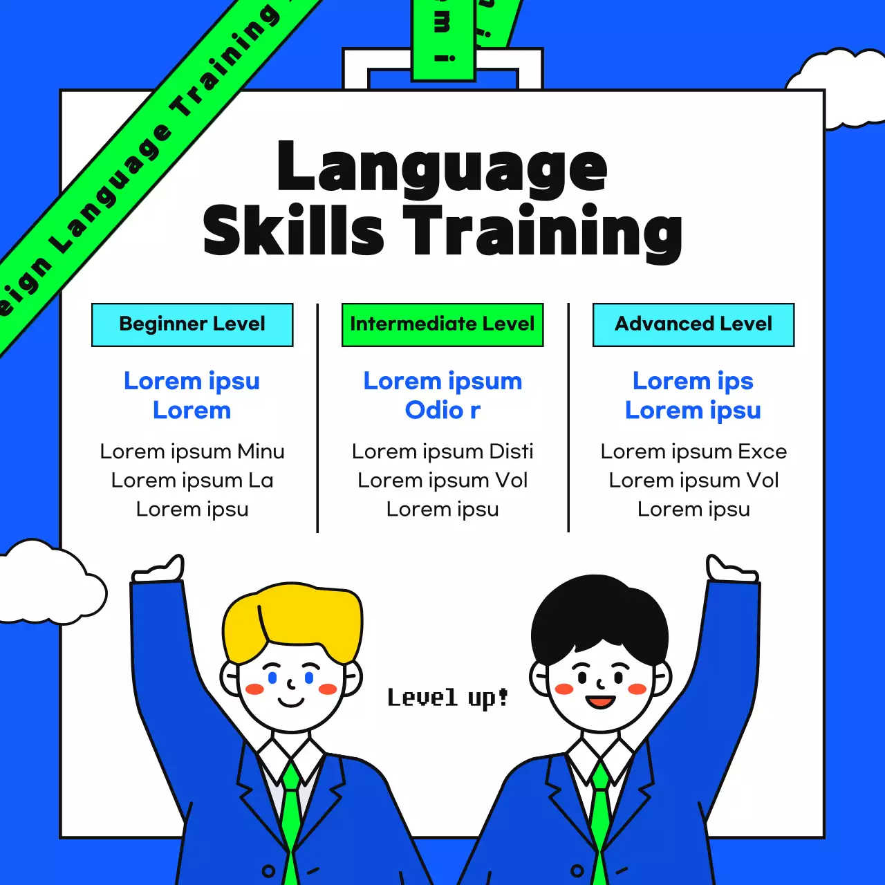 Blue Modern Job Training Promotion Instagram Carousel