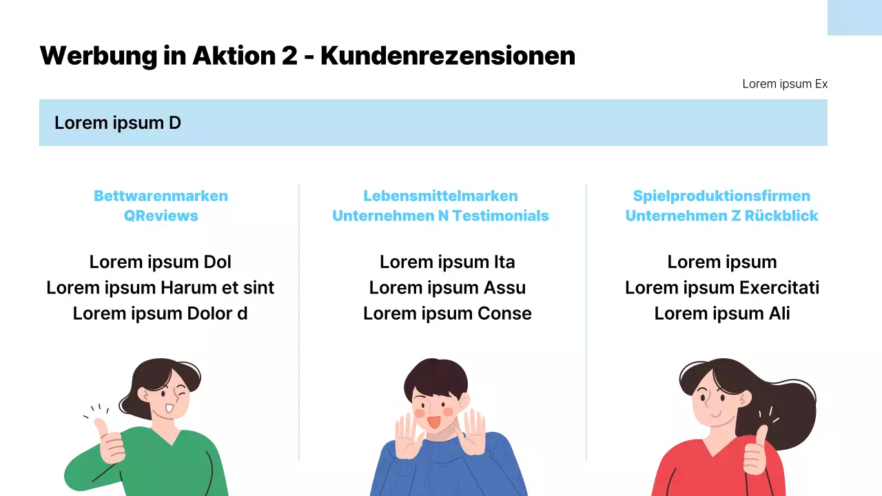 Moderner Vorschlag für einen Werbemittelverkauf in Hellblau