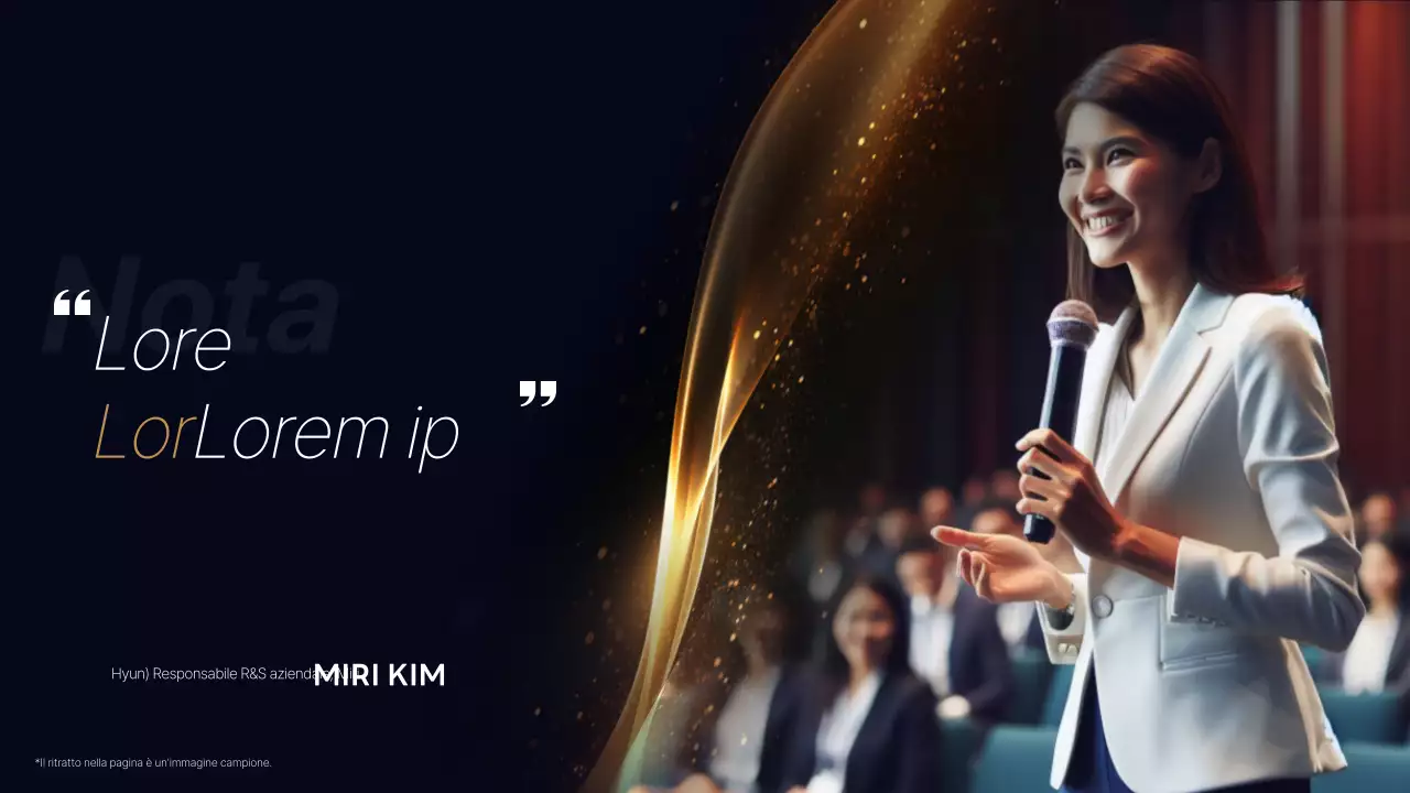 Una lussuosa presentazione per conferenze in blu navy e oro