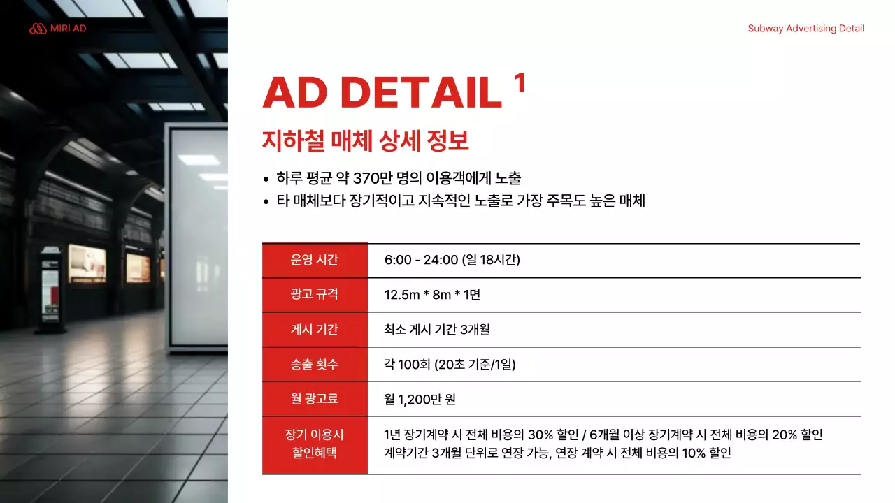 빨강과 흰색의 모던한 광고매체 소개서