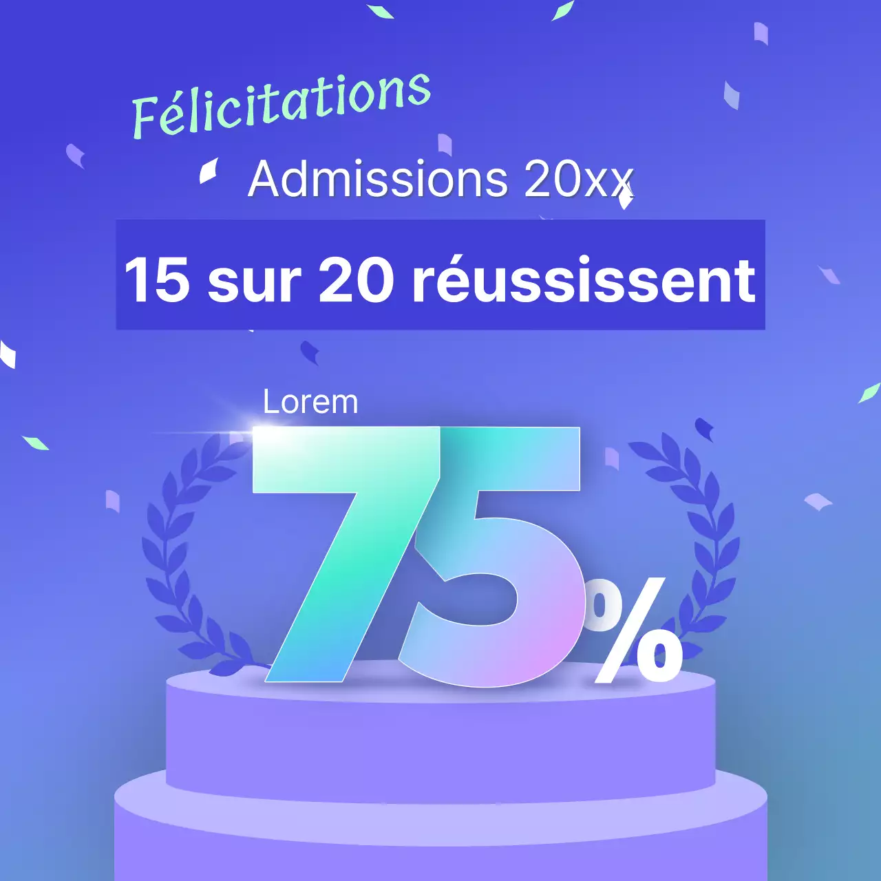 Promouvoir des numéros d'admission bleus et kitsch