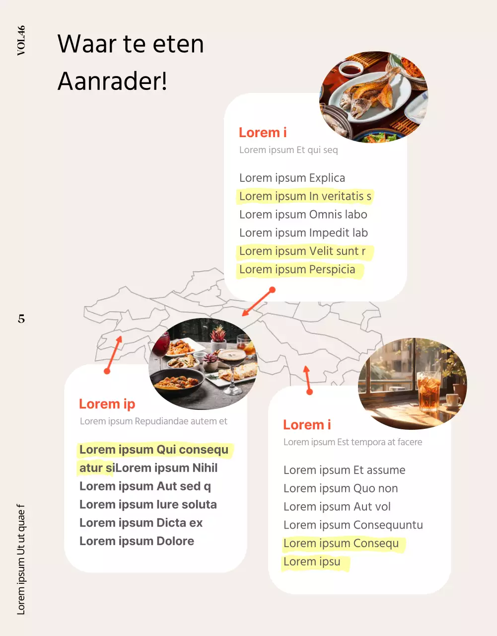 Een leuk oranje en beige bedrijfsmagazine