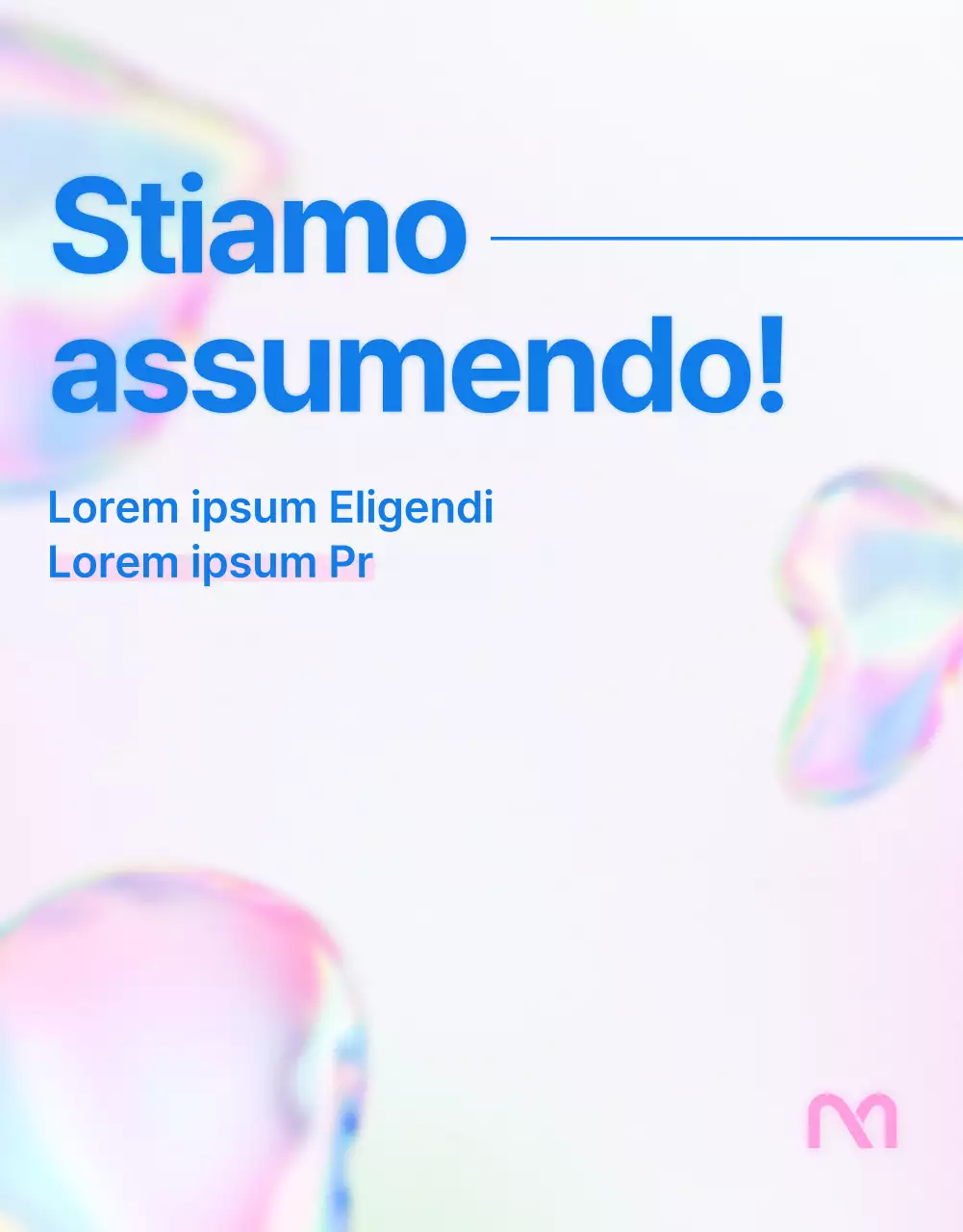 Semplice annuncio di lavoro in rosa e blu