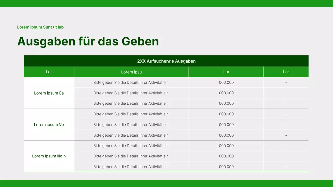 Ein einfacher Bericht zur sozialen Verantwortung von Unternehmen in Grün und Grau