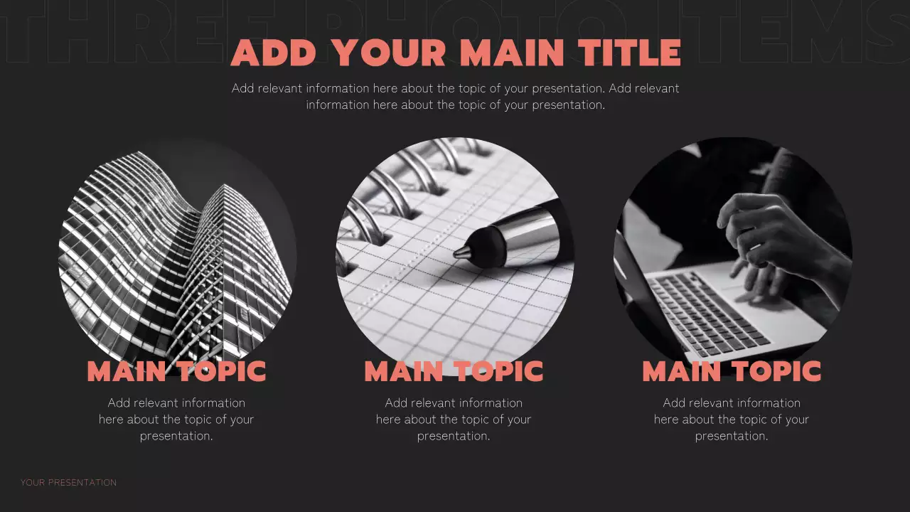 검은색과 주황색의 모던한 다중 페이지 레이아웃 보고서