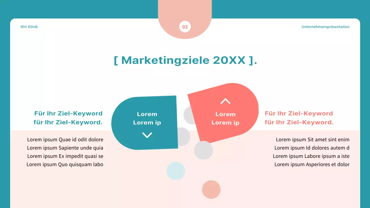 Einfacher Marketingvorschlag für ein Krankenhaus in Blau und Rot