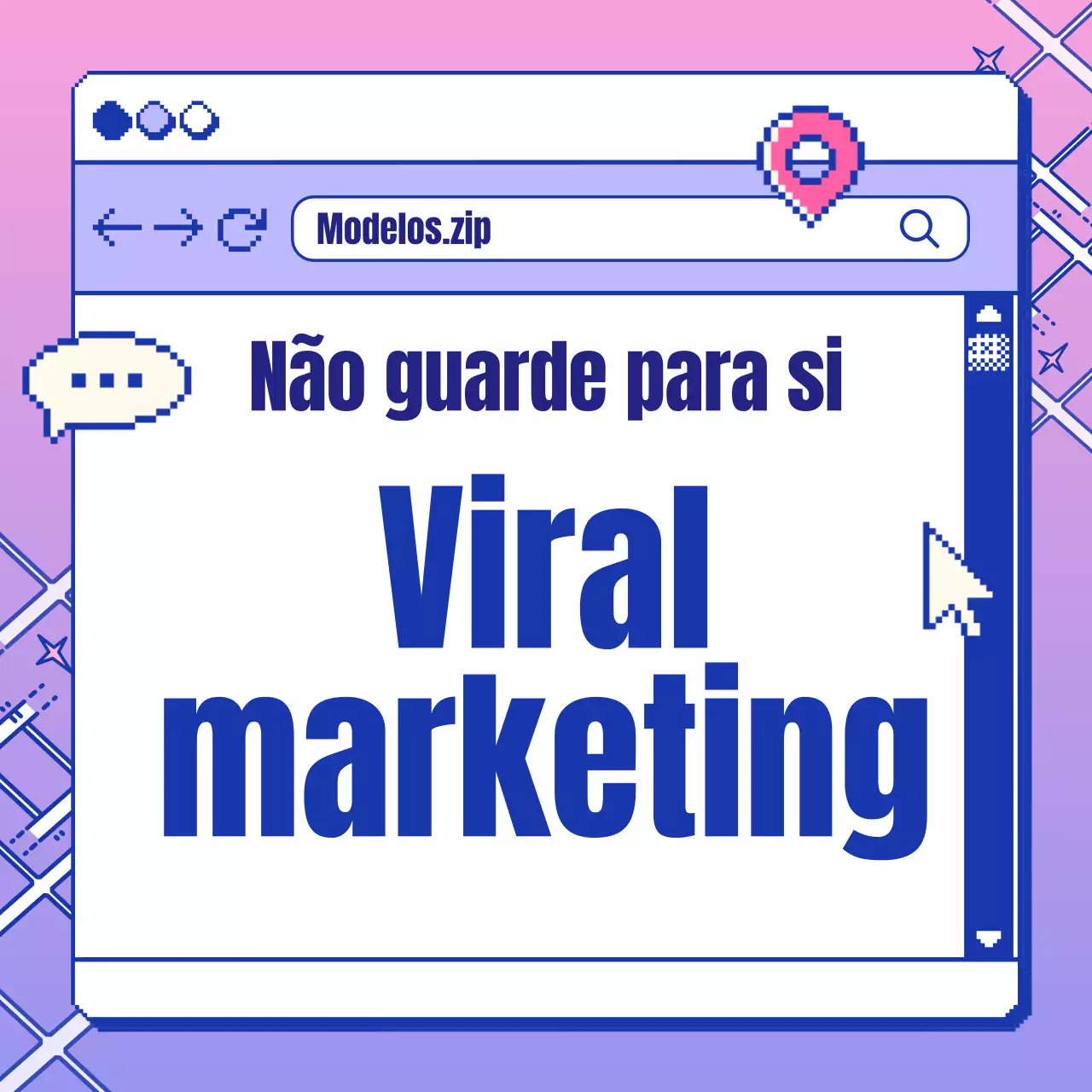 Anúncio de marketing viral vintage com um fundo lilás