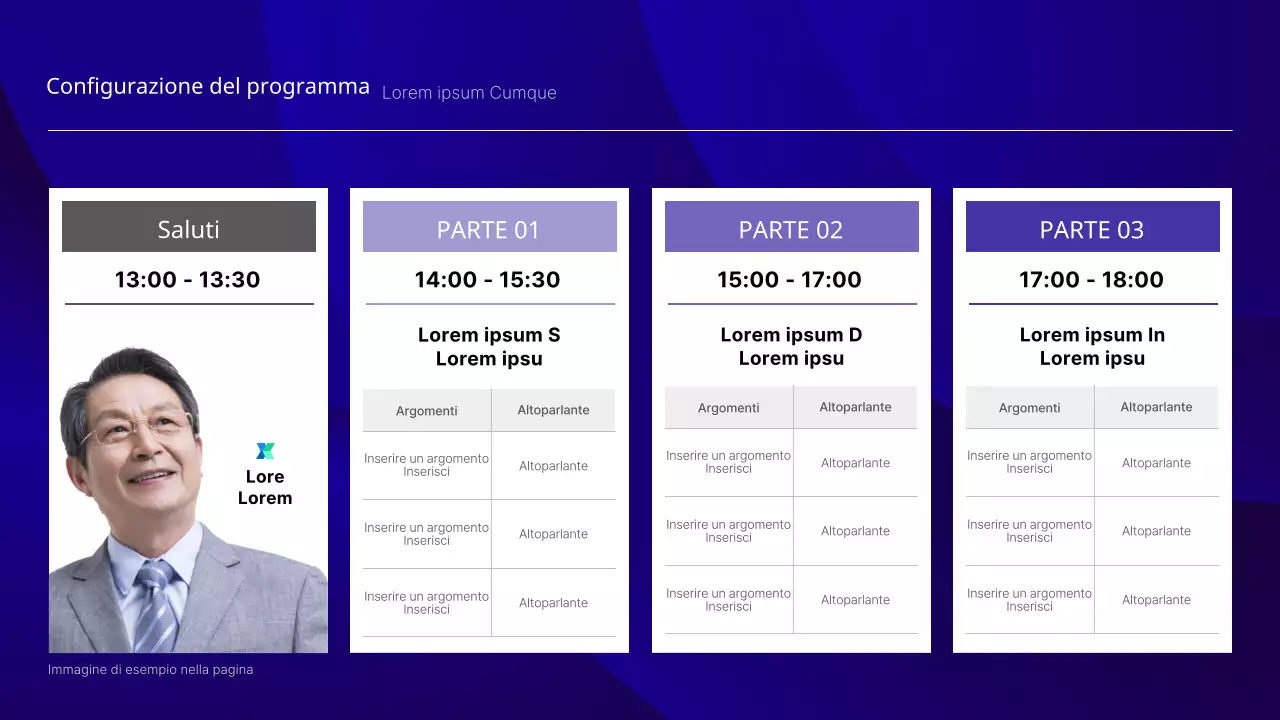 Una lussuosa presentazione per conferenze in blu navy