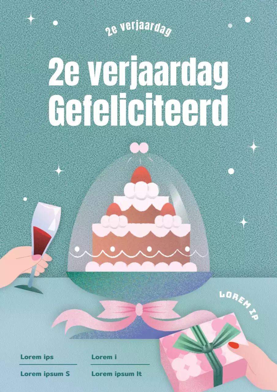 Eenvoudige lanceringsadvertentie in lichtblauw en mint