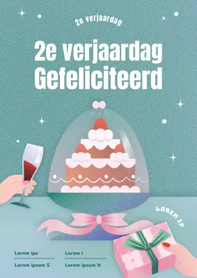 Eenvoudige lanceringsadvertentie in lichtblauw en mint