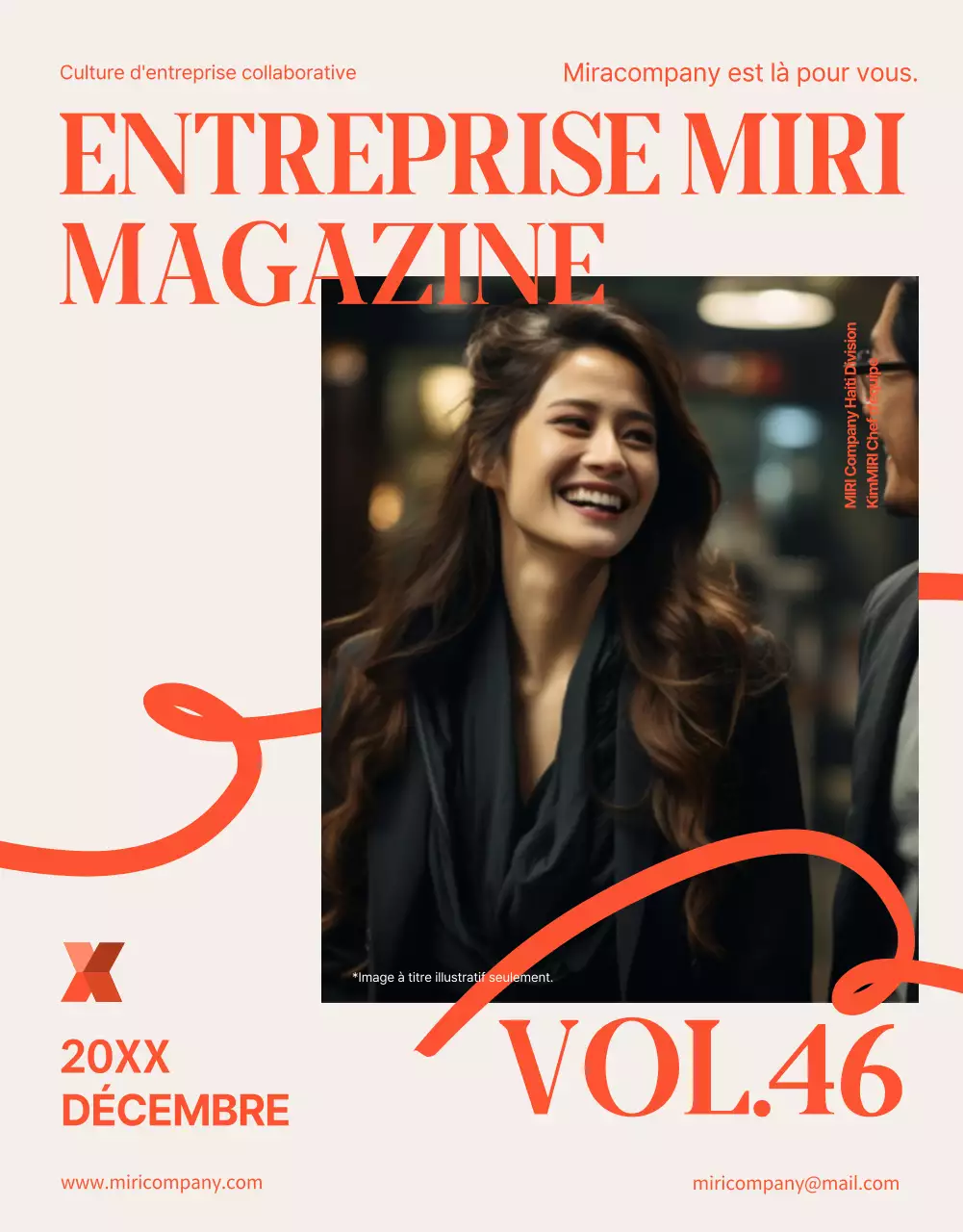 Un joli magazine interne d'entreprise orange et beige