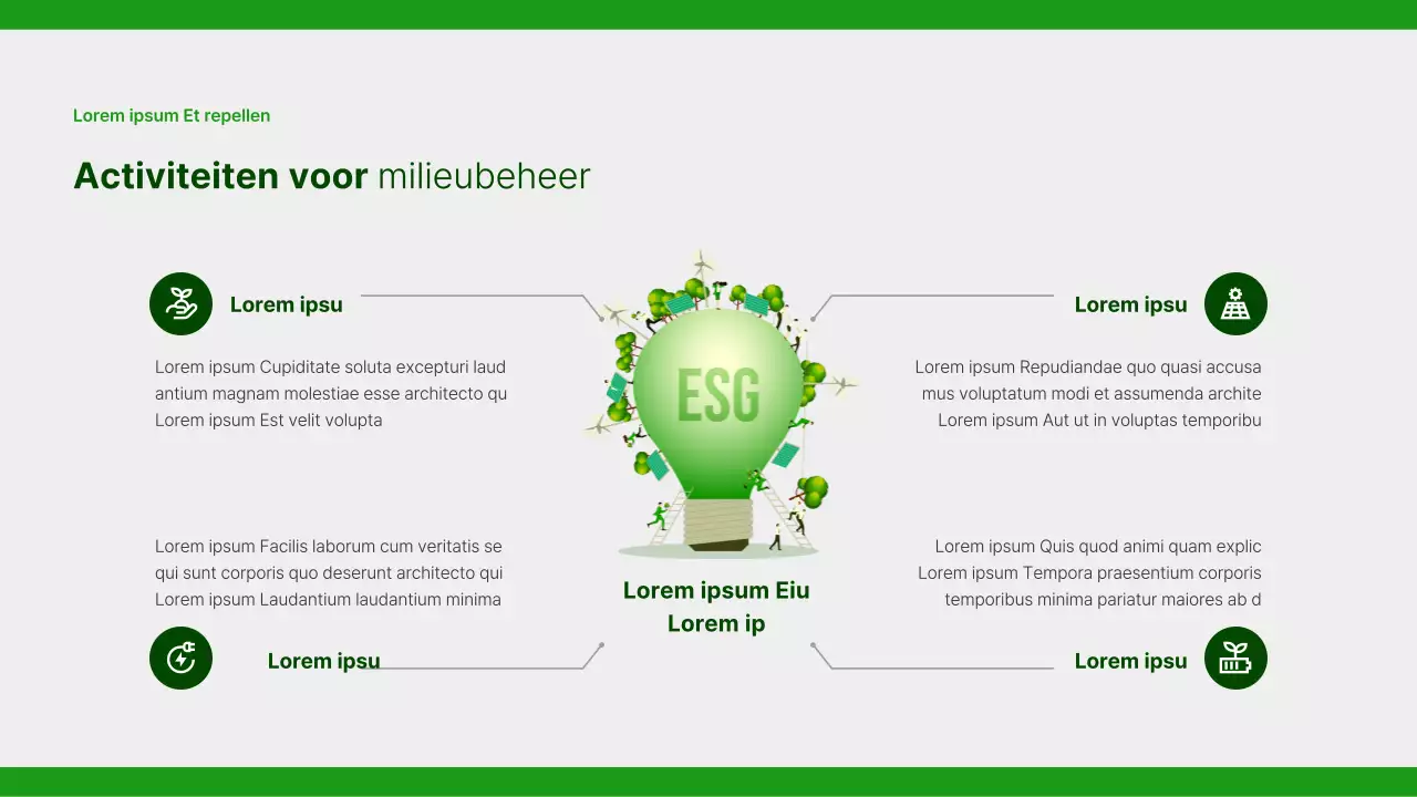 Een eenvoudig rapport over maatschappelijk verantwoord ondernemen in groen en grijs