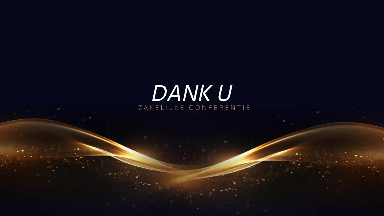 Een luxe conferentiepresentatie in marineblauw en goud