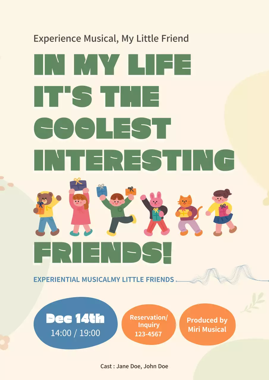 Beige Playful Musical Event Invitation Poster