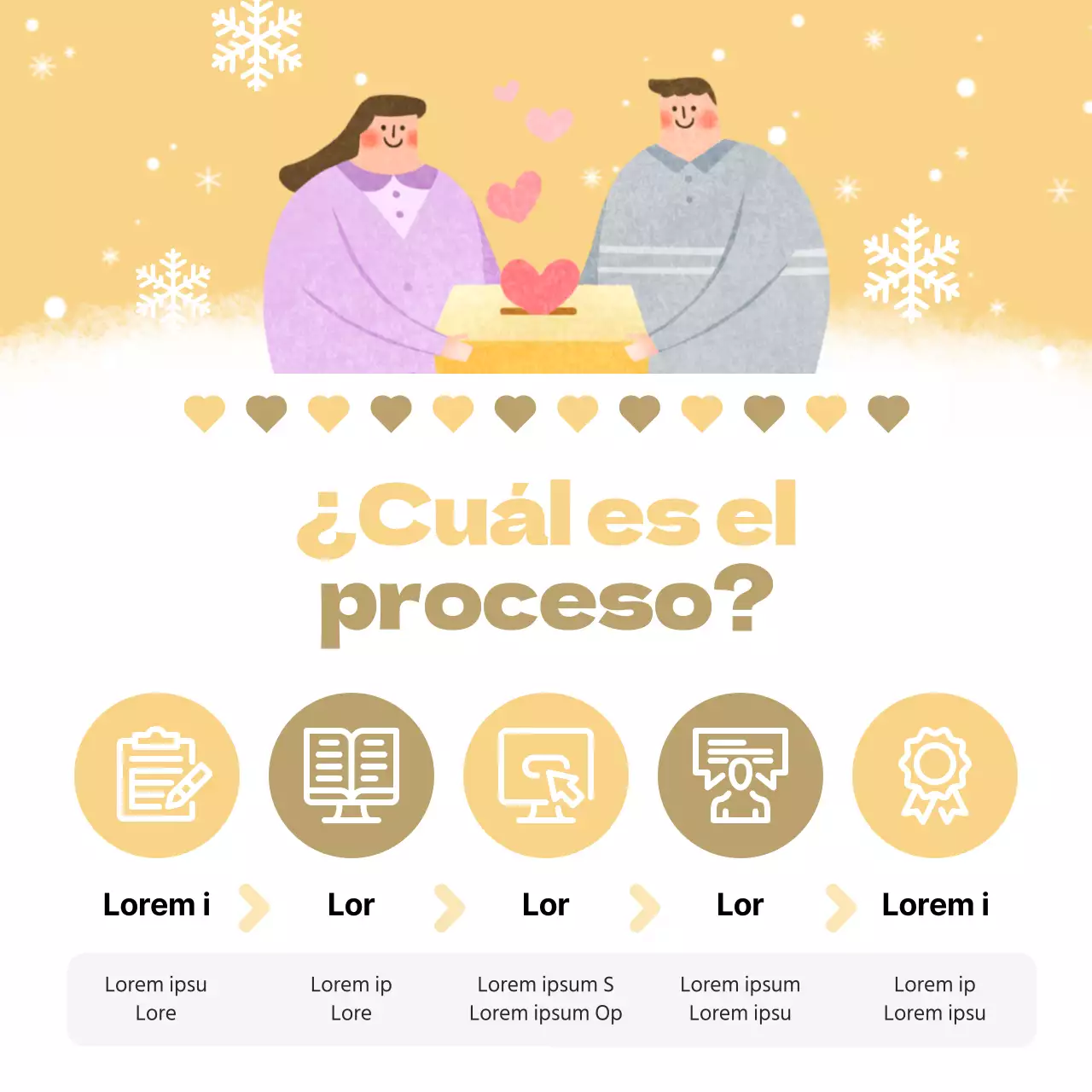 Promueva la captación de voluntarios en invierno con los colores amarillo y azul claro.