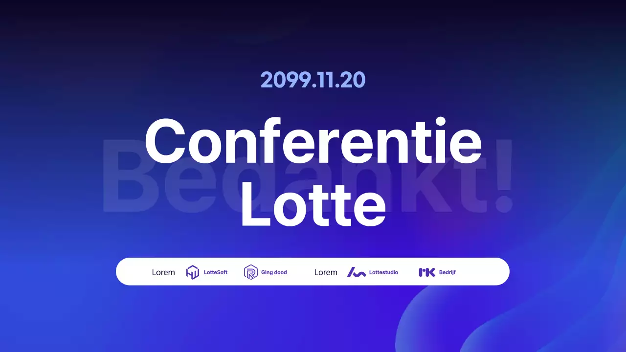 Eenvoudige beschrijving sprekersconferentie met paarse achtergrond