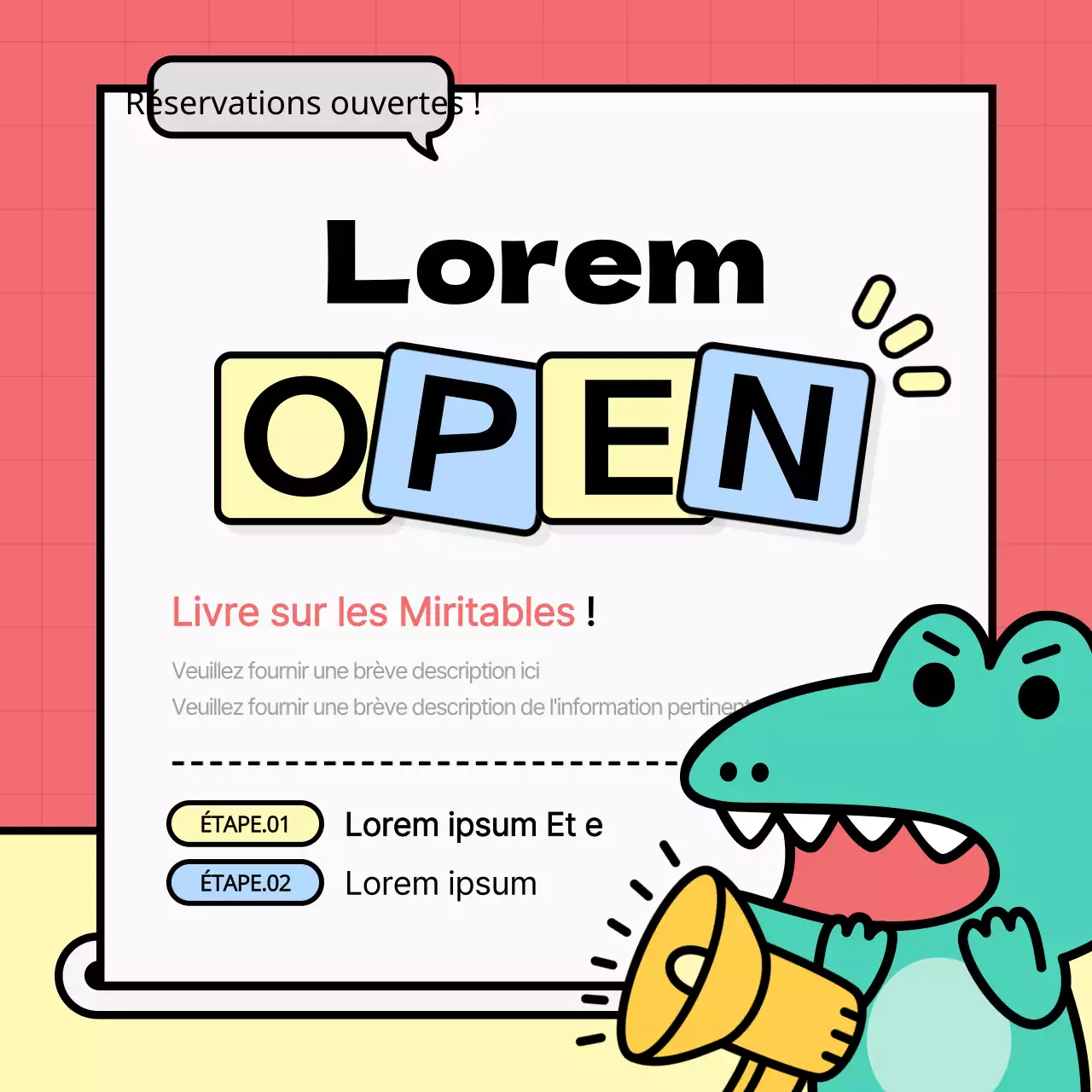 Annonces de médias sociaux de petites entreprises en orange kitsch