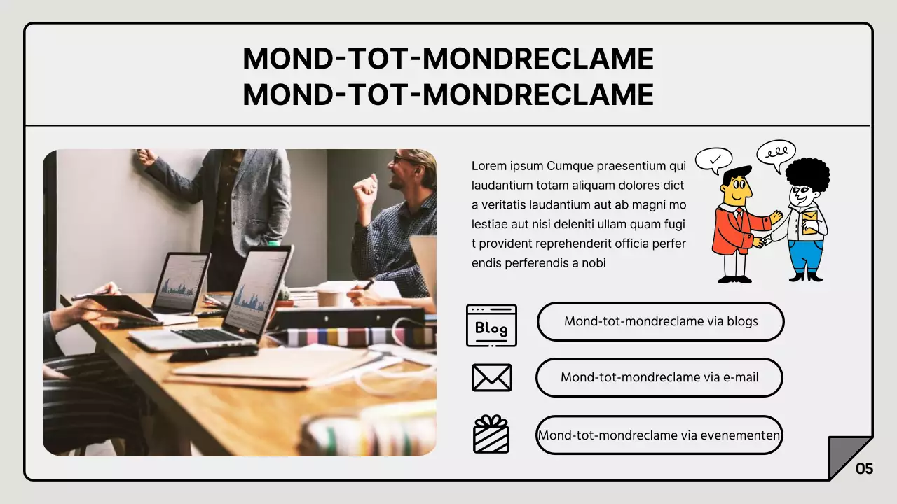 Een eenvoudig marketingrapport in grijs en wit