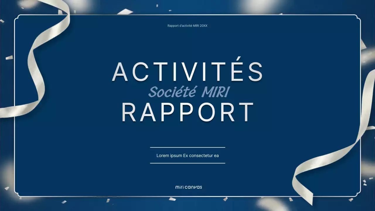 Un luxueux rapport de performance de fin d'année en bleu marine et argent